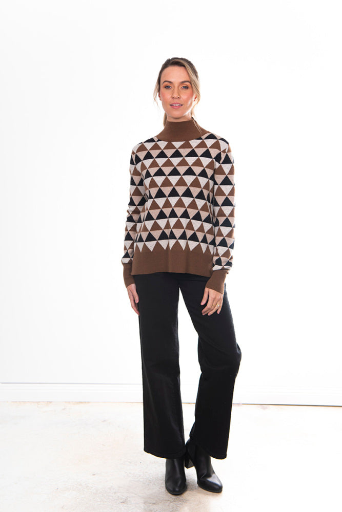 TRIANGLE JACQUARD PULLOVER