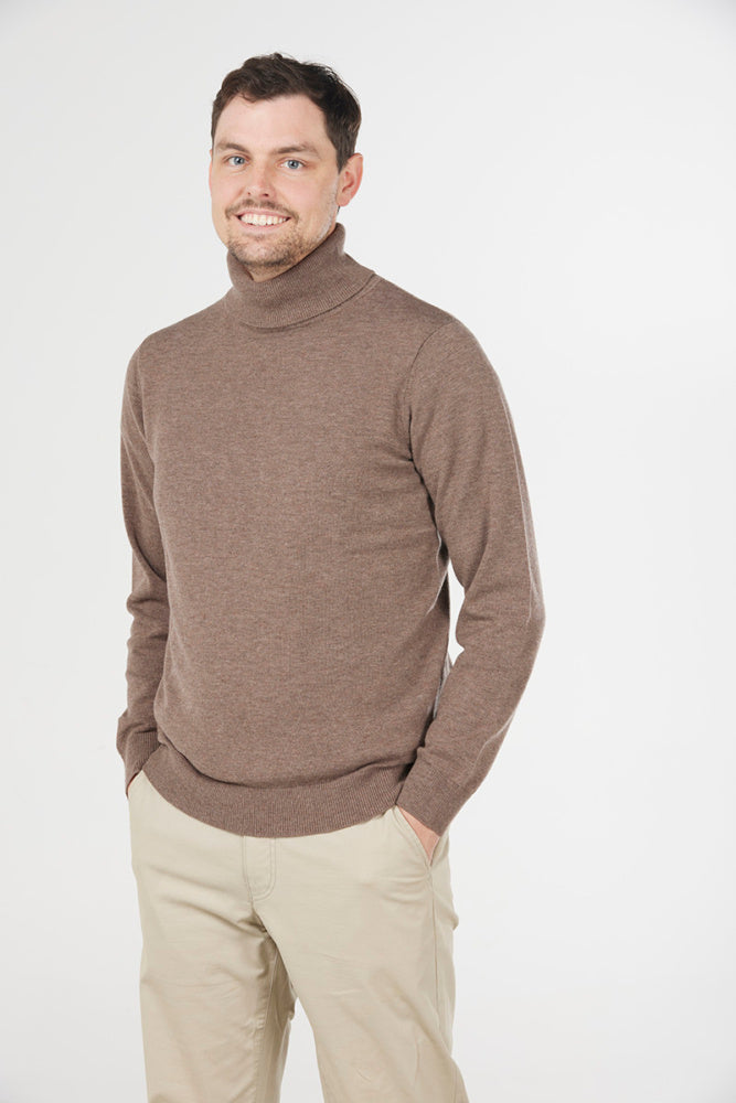 ROLL NECK PULLOVER WITH RIB BASQUE