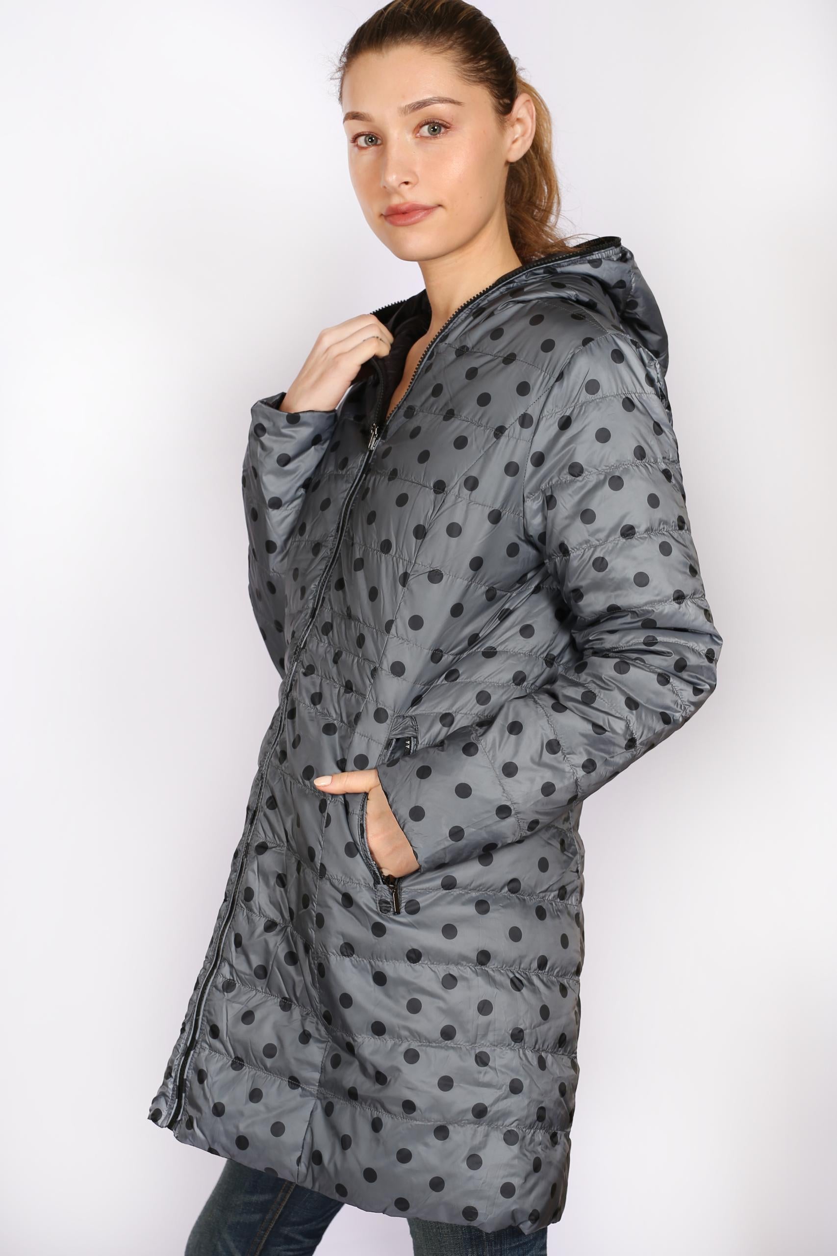 SABENA 3/4 LENGTH PACKAWAY REVERSIBLE DOWN JACKET