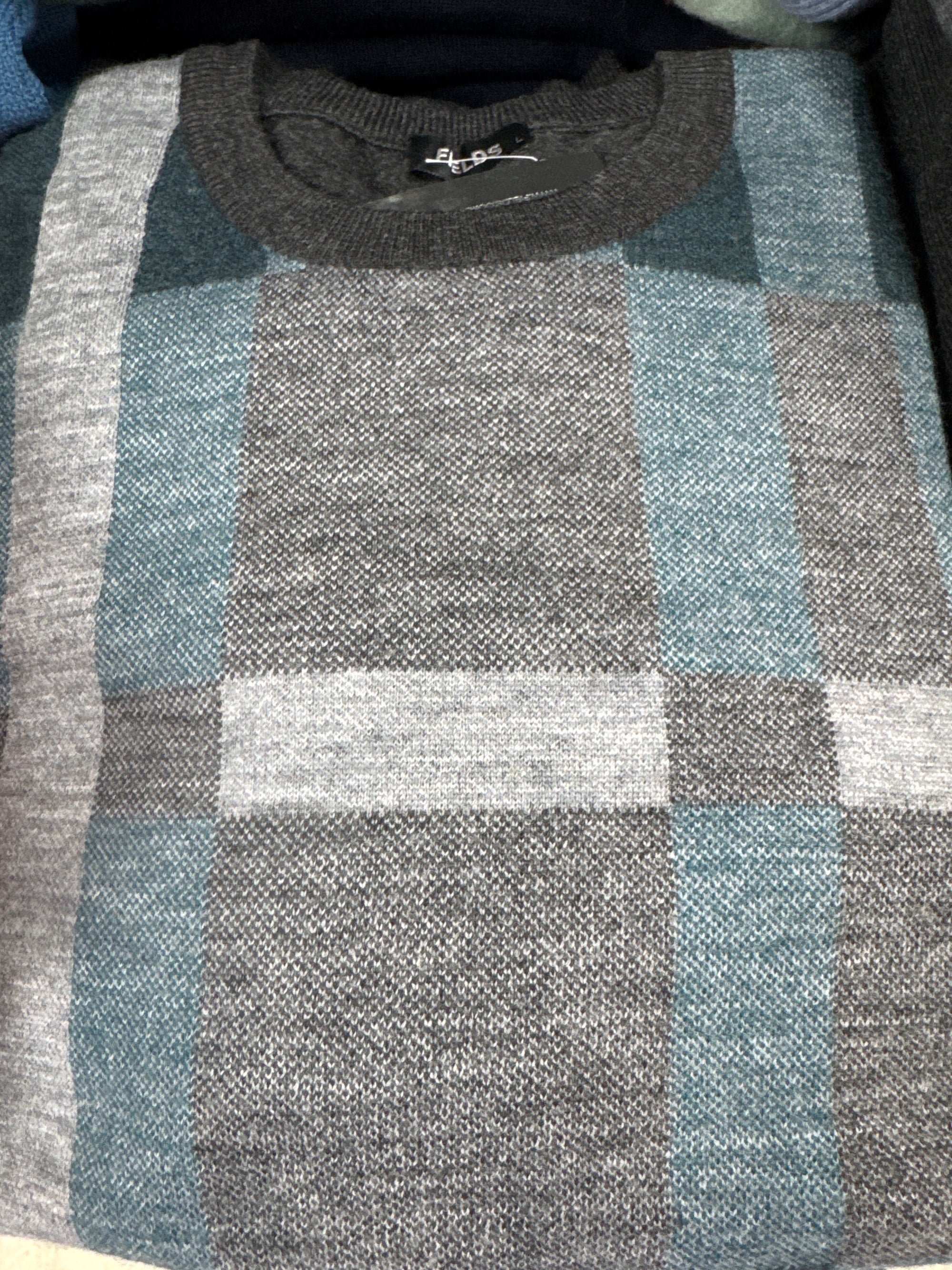 Fields Knitwear Pure Australian Merino Wool Crew Neck with Pattern