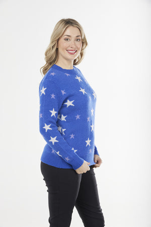 CREW NECK PULLOVER WITH STARS