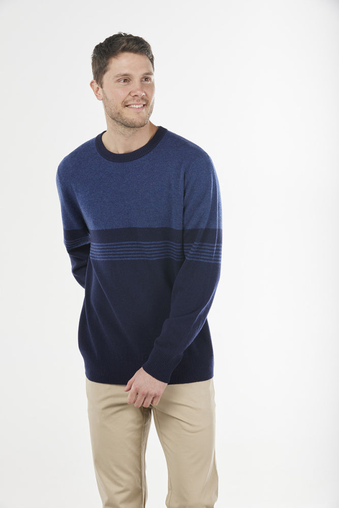 STRIPED CREW NECK PULLOVER