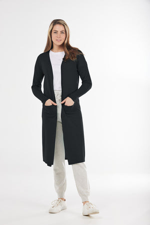 LONGLINE CARDIGAN WITH HIGH SIDE SPLITS