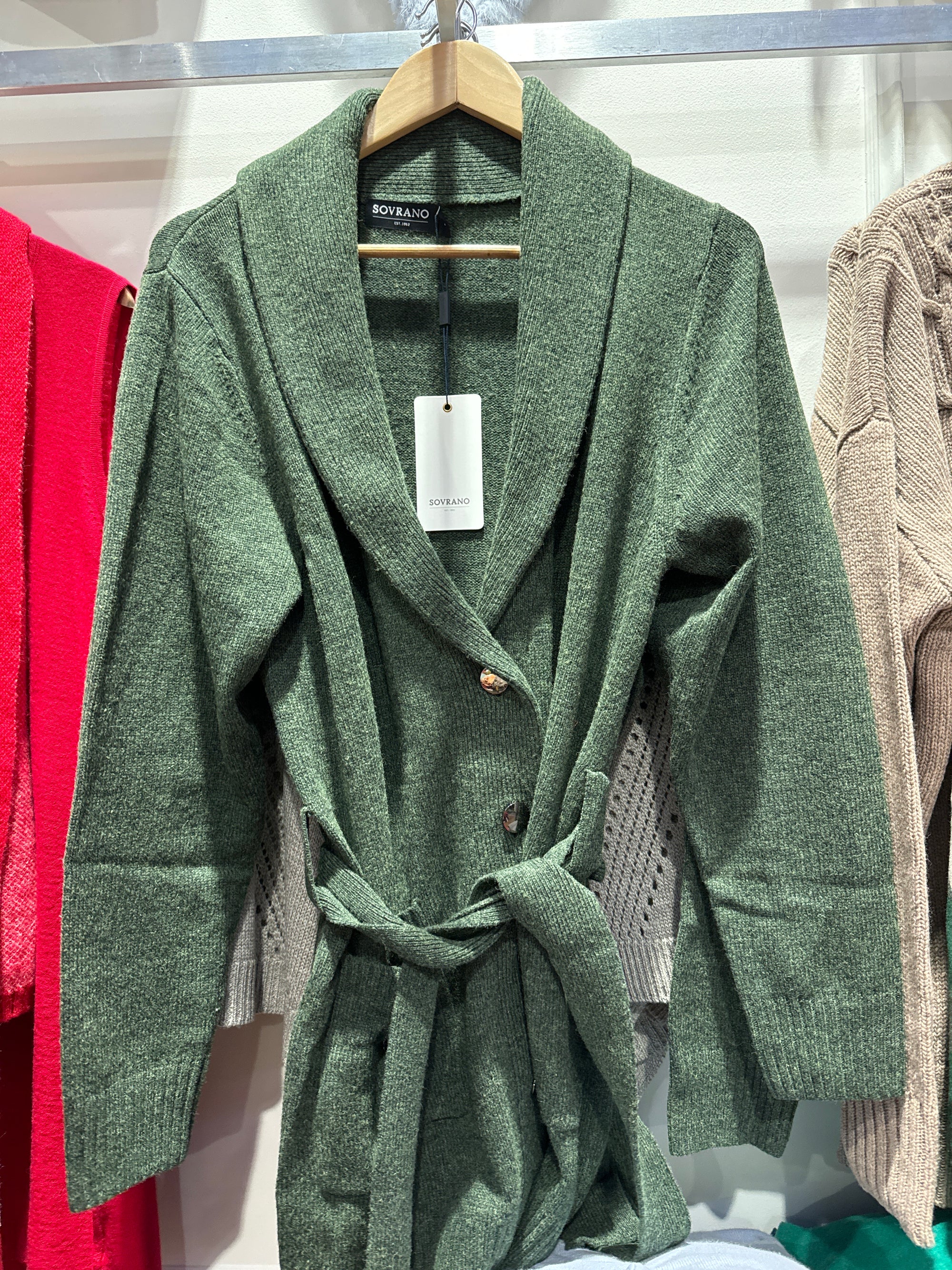 Sovrano olive jacket with belt