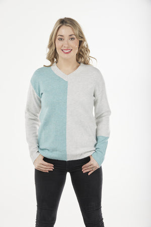 VEE COLOURBLOCK PULLOVER