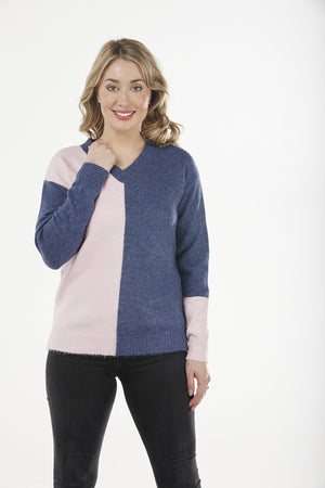 VEE COLOURBLOCK PULLOVER