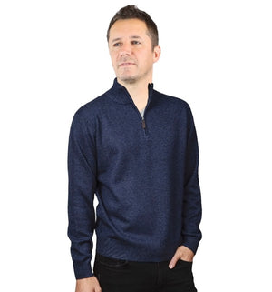 Ansett Gold Cashmere & Wool Slim Fitted High Neck Half Zip