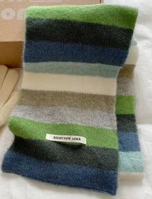 Mohair Merino Wool Stripy scarf