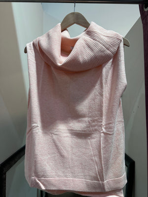 Sovrano cashmere Marino cowl Neck peach vest