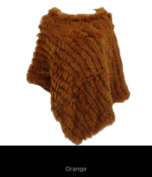 Real rabbit fur poncho