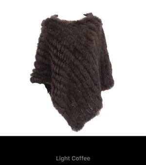 Real rabbit fur poncho