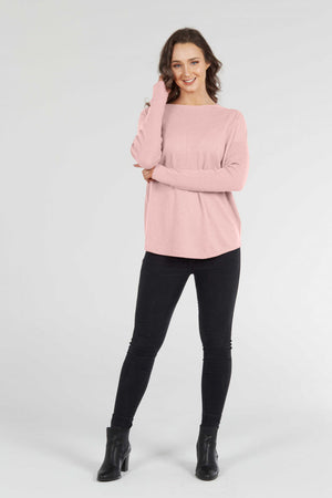 ESSENTIAL CURVED HEM CREW PULLOVER