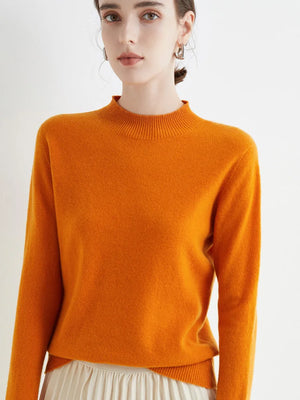 Mock-neck Slim Fit Pullover Sweater