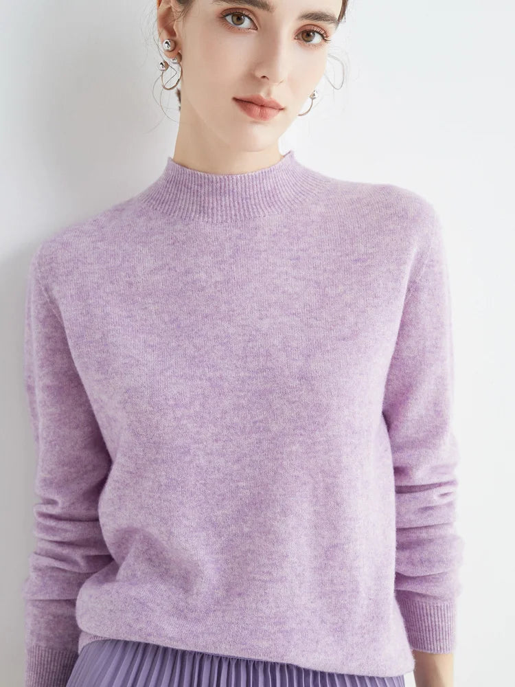 Mock-neck Slim Fit Pullover Sweater