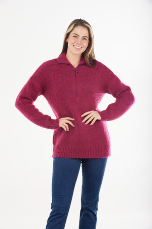 MOHAIR 1/4 ZIP PULLOVER