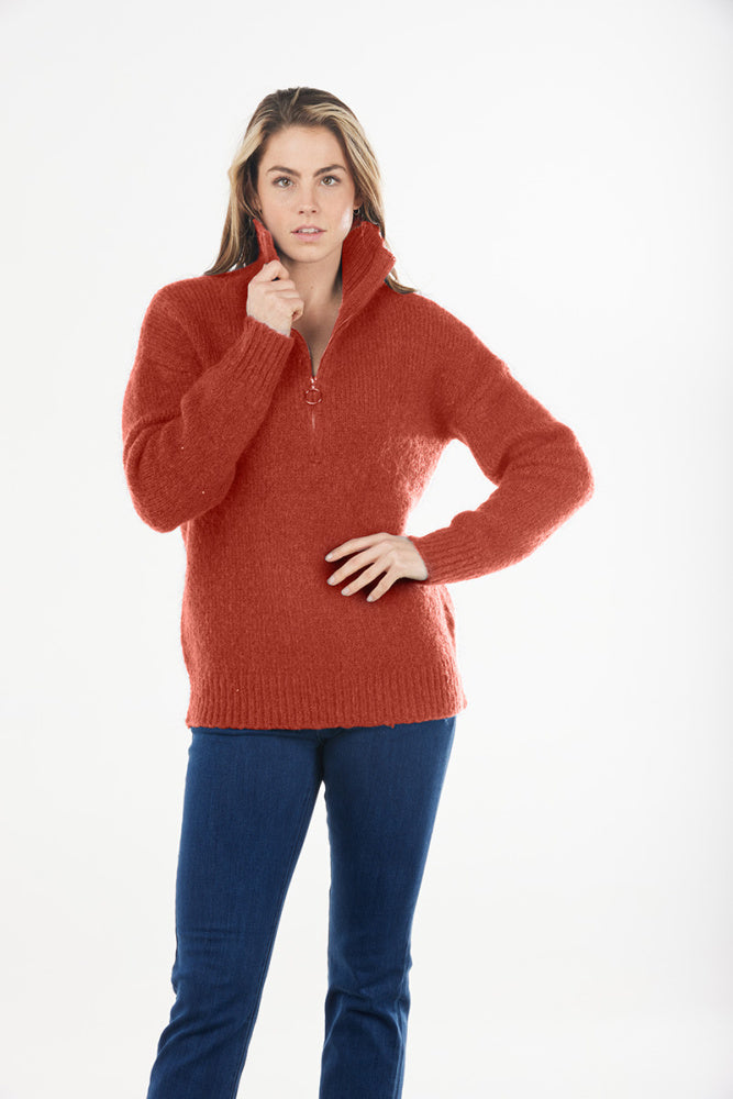 MOHAIR 1/4 ZIP PULLOVER