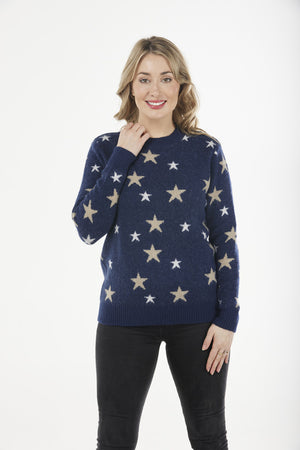 CREW NECK PULLOVER WITH STARS