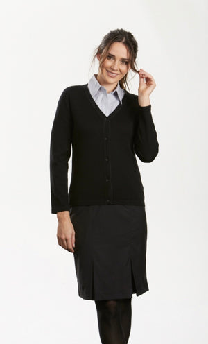 LADIES LONG SLEEVE V-NECK CARDIGAN