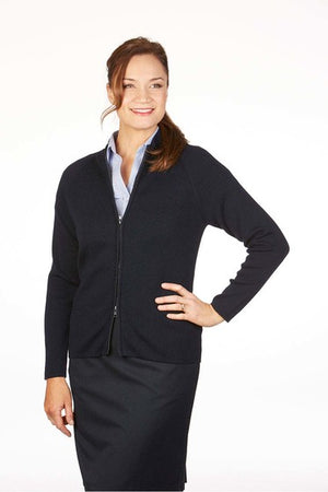 LADIES LONG SLEEVE WITH 2 WAY ZIP POINTELLE CARDIGAN