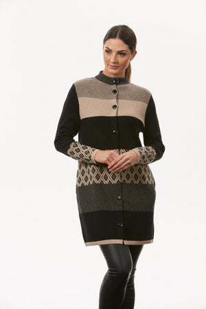 JACQUARD BUTTON COAT