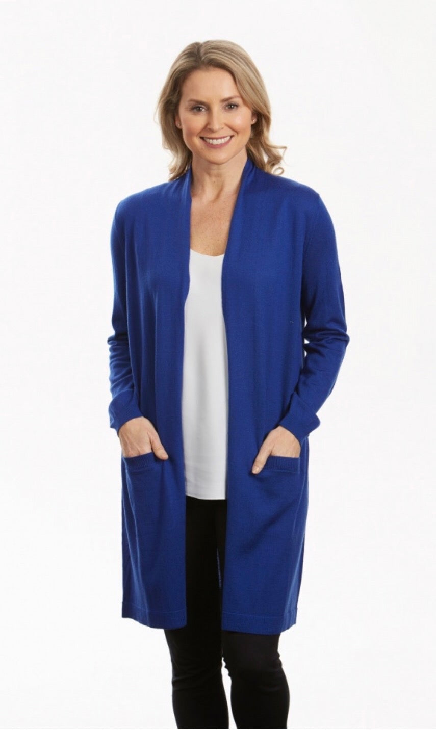 Longline cardi with side splits and pockets