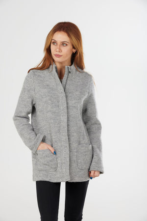 SHORT ZIP JACKET PURE BOILED WOOL