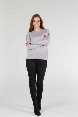 Classic Timeless Wool Contrast Chain Stitch Pullover for Women