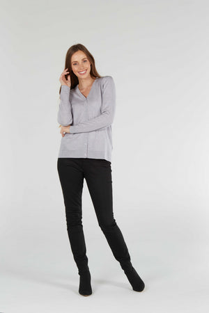 ESSENTIAL JERSEY VEE NECK CARDIGAN