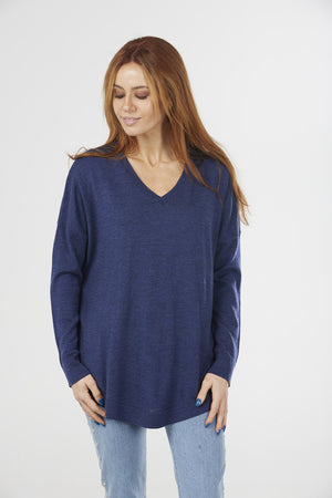 Crossed Trim Pullover Vee