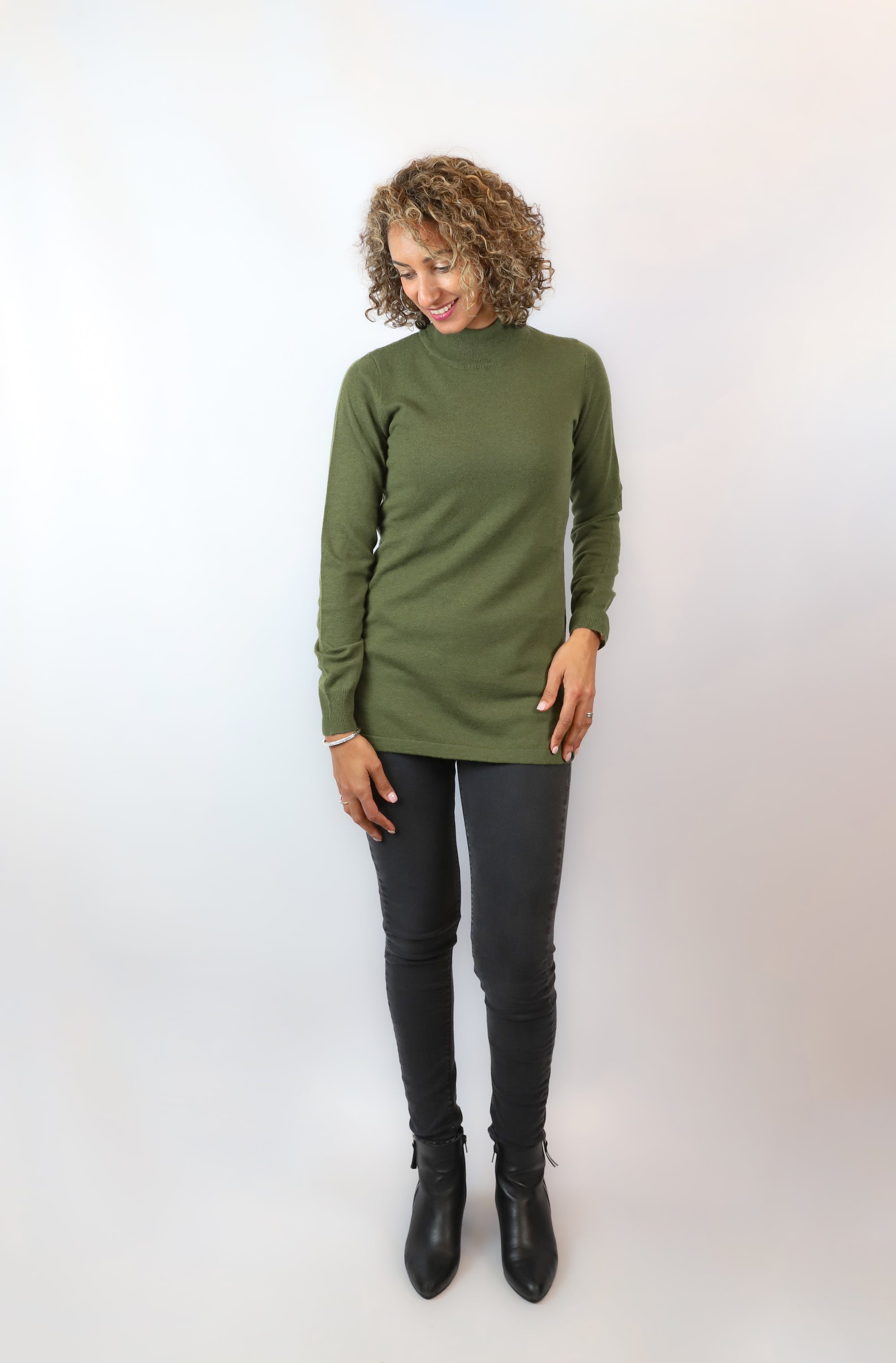 High Neck jumper with split sides