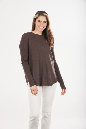 ESSENTIAL CURVED HEM CREW PULLOVER