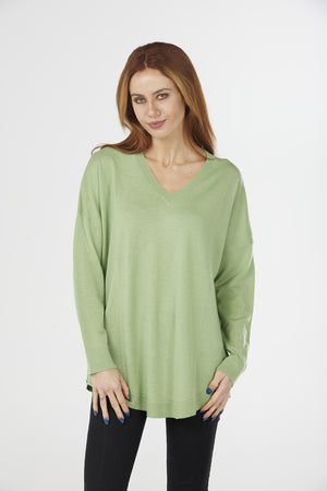 Crossed Trim Pullover Vee