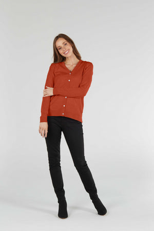 ESSENTIAL JERSEY VEE NECK CARDIGAN