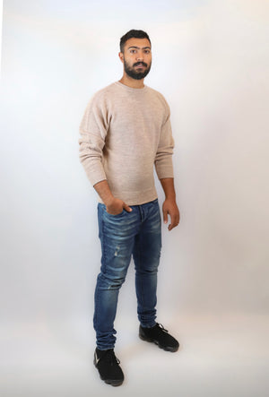 Pure wool round neck jumper