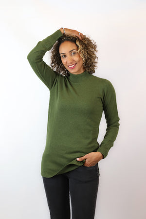 High Neck jumper with split sides