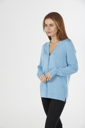 ESSENTIAL JERSEY VEE NECK CARDIGAN