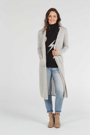 LONGLINE CARDIGAN WITH HIGH SIDE SPLITS