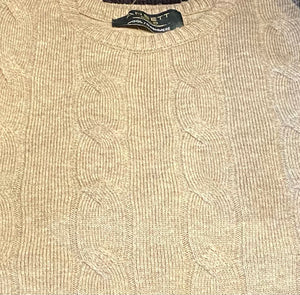 CABLE PRINT CREW NECK CASHMERE MERINO