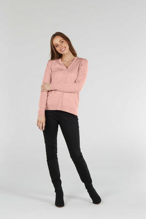 ESSENTIAL JERSEY VEE NECK CARDIGAN