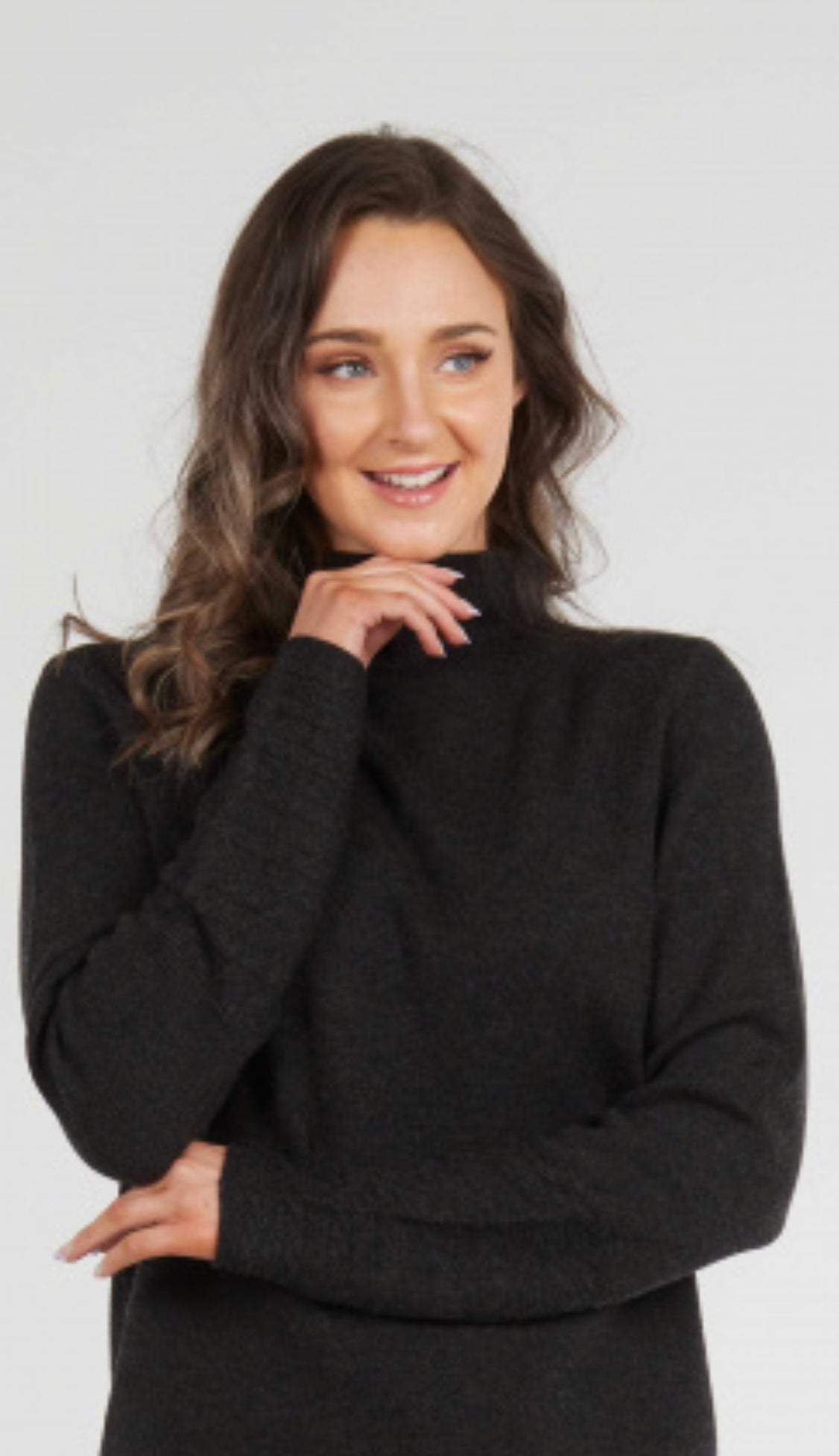 High Neck jumper with split sides