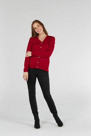 ESSENTIAL JERSEY VEE NECK CARDIGAN