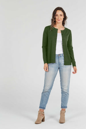 ESSENTIAL BUTTON TO NECK CARDIGAN