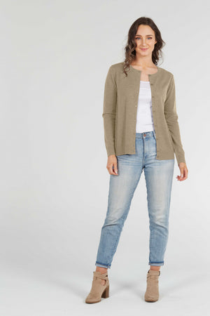 ESSENTIAL BUTTON TO NECK CARDIGAN