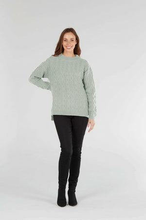 light blue ALL OVER TEXTURED PULLOVER