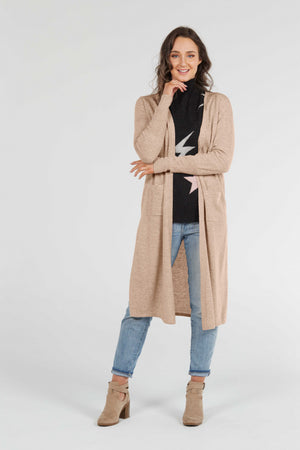 LONGLINE CARDIGAN WITH HIGH SIDE SPLITS