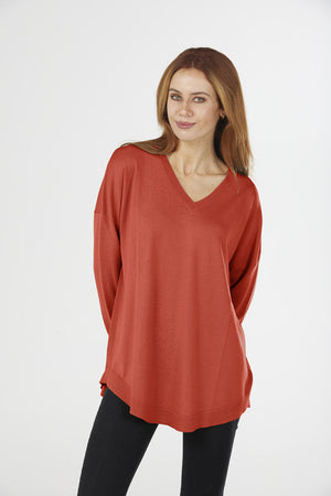 Crossed Trim Pullover Vee