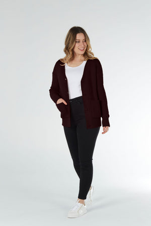 Vee Cardigan With Diamond Sleevs